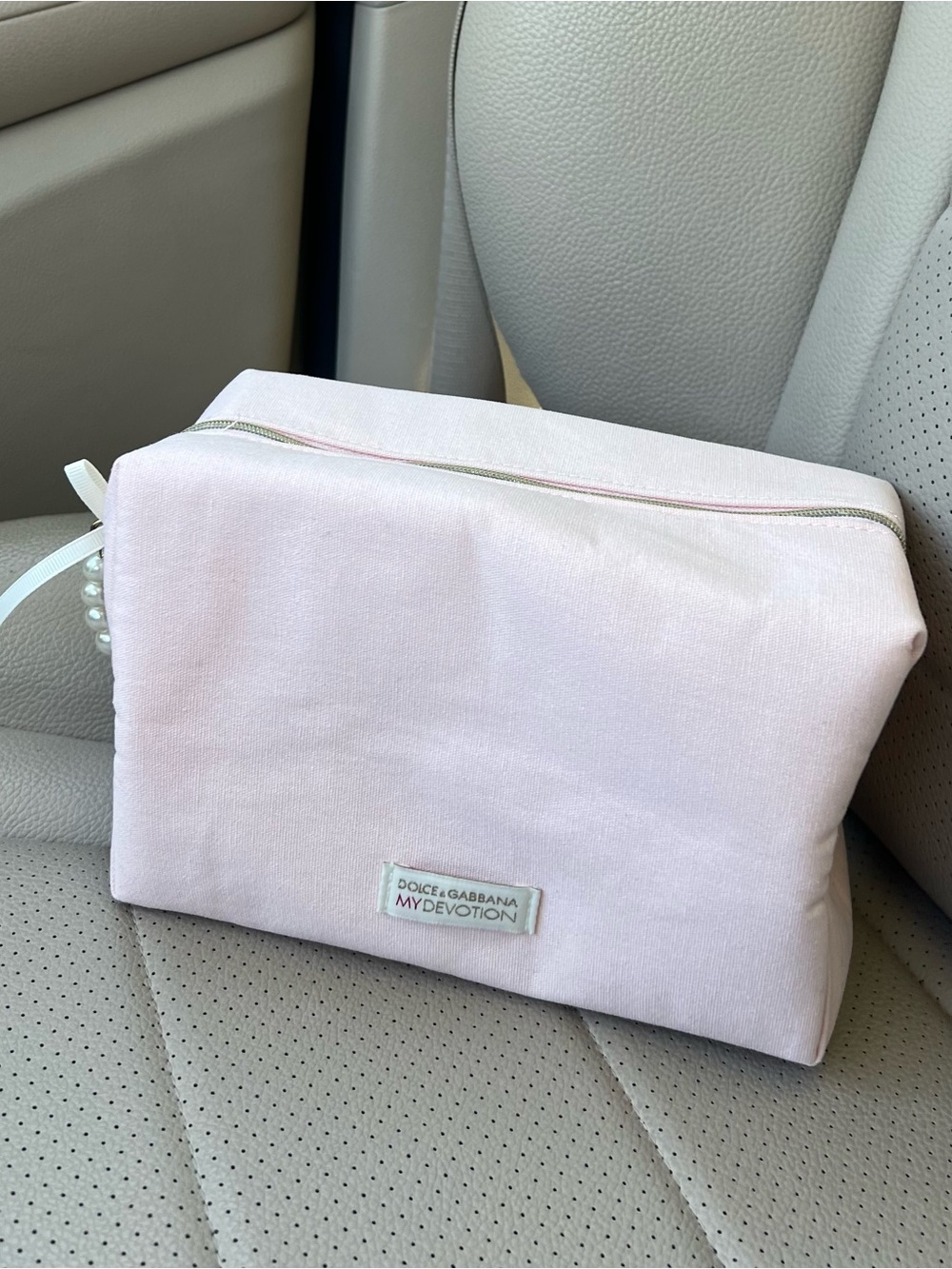 Dolce & Gabbana My Devotion Pink Canvas Cosmetic Pouch Make up Bag